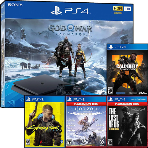 Playstation 4 1tb Nacional Con Lector De Discos + 5 Juegos