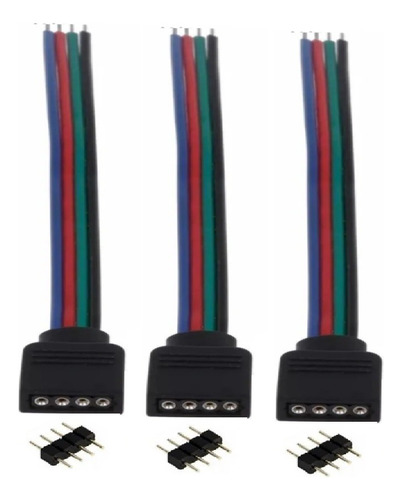 Cable Conector Rgb Hembra Cinta Led 4 Pin Conector