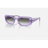 Gafas De Sol Ray-ban Kiliane Rb4395 Para Mujer 6685/8e, 54 Colores, Fucsia, Violeta, Marco Violeta, Varilla, Lente Gris, Diseño Rectangular