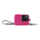 Capa Silicone Gopro Hero 7 6 5 Black + Cordão - Acsst Cor Rosa Pink