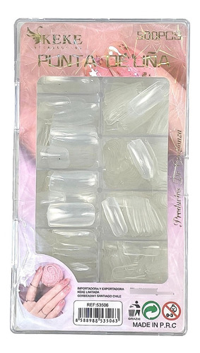 Set De 500 Uñas Postizas Largas Cuadradas Manicure Mujer