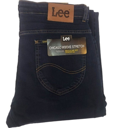 Calça Lee Chicago Masculina  Azul Escuro Com Laycra