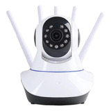 Camara Seguridad Ip Wifi 5 Antenas 360° Blanca