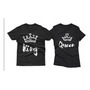 2 Camisetas Estampadas King Queen Novios Parejas Amor 2x70