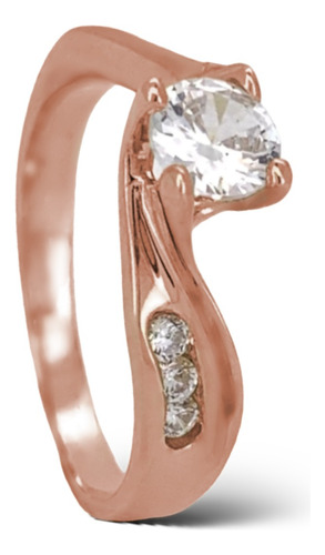 Anillo Oro Rosa 18kt .80ct Diamantes Y Zafiro Blanco Marloz