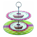 Posa Masas Muffin Cupcakes Plato Torre De Porcelana 2 Pisos