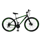 Bicicleta Aro 29 Sport Gold 21 Pneu Slick Kls Preto Verde