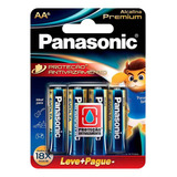 Pilha Alcalina Premium Panasonic Aa Pequena Cartela 6 Und