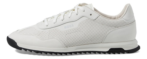 Tenis Boss Zayn - Tenis De Malla De Cuero Blanco Mod 50512