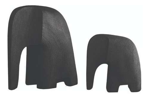 Conj 2 Esculturas Contemporâneas Elefantes Em Resina 