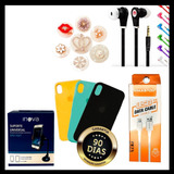 Kit Capinha+ Pop Socket+ Suporte Veicular+ Pelicula+cabo Usb