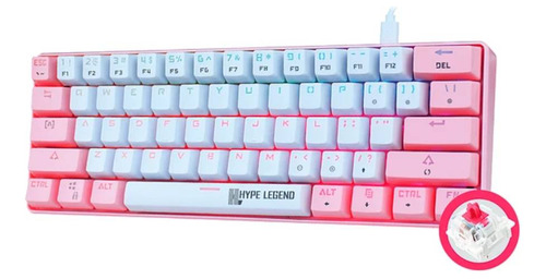 Teclado Hype Legend Rebel 60% Pinku Outemu Red Rgb