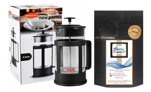 Pack Cafetera Francesa Oroley 6 Tazas + Café Especialidad 