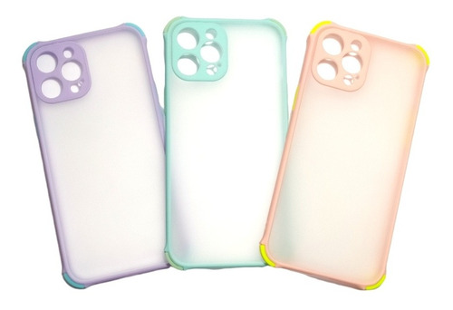 Carcasa Para iPhone 12 Pro Max Borde Color Antigolpe Prot Ca