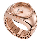 Reloj Mujer Fossil Es5247 Reloj De Anillo Color De La Correa Rosa Color Del Bisel Rosa Color Del Fondo Rosa