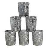 Set X6 Vasos Daisy Grey De Vidrio 350 Cc