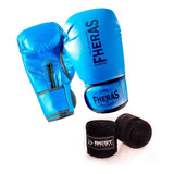 Kit Boxe Muay Thai Luva Fheras Bandagem 5m + Nfe!