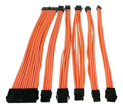 Eagle Warrior Kit De Cables Trenzados Psu, Negro/naranja