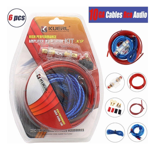 10ga Cables Rca De Audio Kit Instalacion De Cable Audio Auto