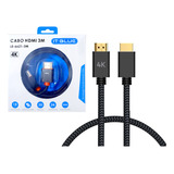 Cabo Hdmi 2.0 Com Fio Trançado Para Vídeo Games 4k It Blue