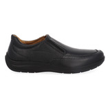 Zapato Casual Flexi Color Negro Ajuste Elastico Para Hombre