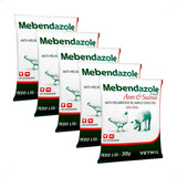 5 Mebendazole Vetnil Vermífugo Para Aves & Suínos Sachê 30g