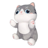 Peluche Gato Kawai Gris Suave 26cm Juguete Adorabl Esponjoso