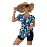 Traje De Baño De Dos Piezas Para Mujer, Camisa De Surf Rash