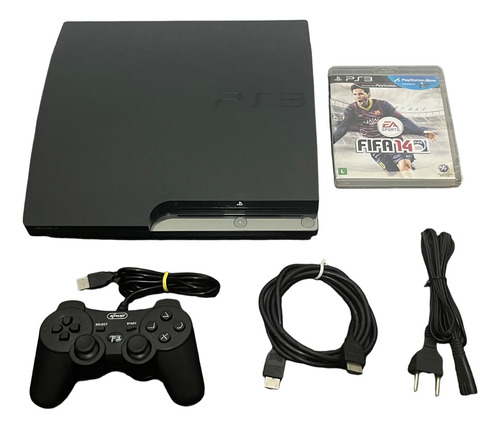 Playstation 3 Slim 160gb Ps3 Completo Game - Leia A Descrição