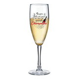 Taça De Champagne Frases Divertidas Sempre Bourbon 150ml Cor Incolor