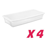 Caja Bajo Cama De Plástico 39 L Transparente 4 Piezas