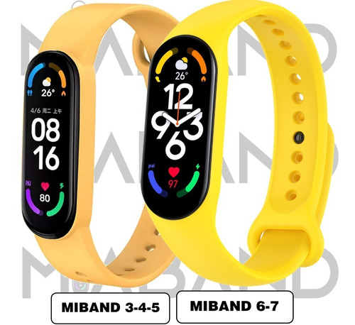 Malla Marca Miaband Para Reloj Mi Band 3 4 5 6 7 Silicona
