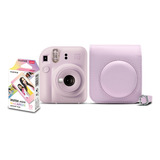 Kit Câmera Fujifilm Instax Mini 12 Lilás Candy Bolsa E Filme