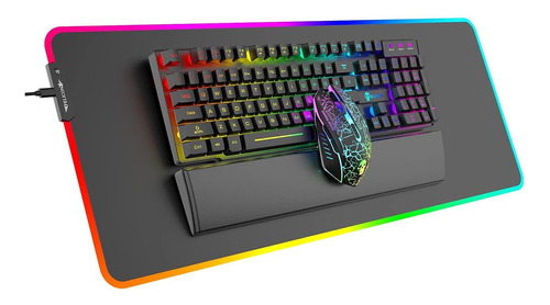 Kit De Mouse Y Alfombrilla De Teclado Para Juegos Rgb C...