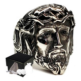 Combo Anillo Jesús Rostro Señor Jesucristo Cristo Acero Inox