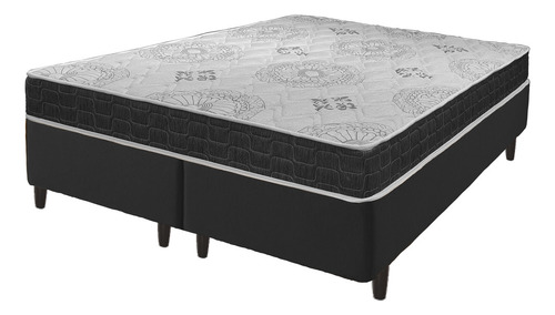 Cama Box Queen Size Preto + Colchão San Francisco 158cm