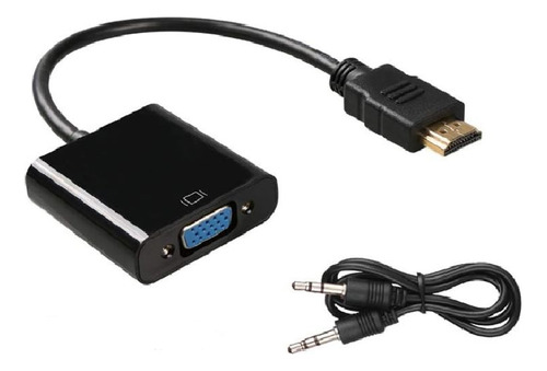 Convertidor Adaptador Hdmi A Vga Con Cable Y Audio 3.5mm