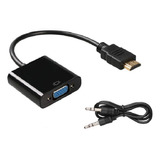 Convertidor Adaptador Hdmi A Vga Con Cable Y Audio 3.5mm