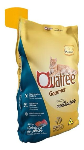 Quatree Premium Ração Gatos Castrados Delicias Do Mar Gourmet 10.1kg