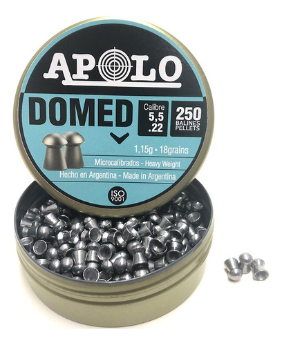 Postones Apolo Domed 5.5mm 18gr 250 Uds