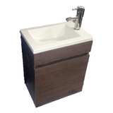 Lavabo Color Hueso Con Gabinete Flotante