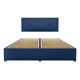 Cama Recamara - Base Box Cabecera Urban Azul King Size