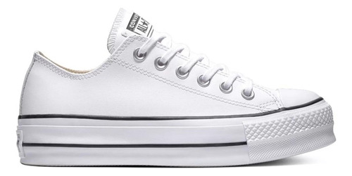 All Star Chuck Taylor Couro Branco Plataforma