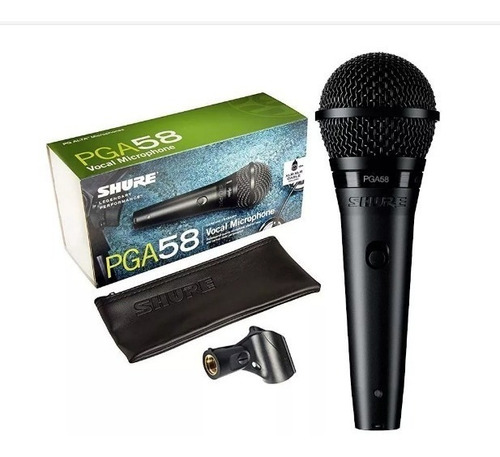Microfone Shure Pga58 Pga 58 Pga-58 Com 2 Anos Cor Preto