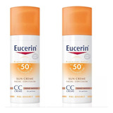 Protector Solar Facial Eucerin Fps 50+ Tono Medio 50ml 2pz