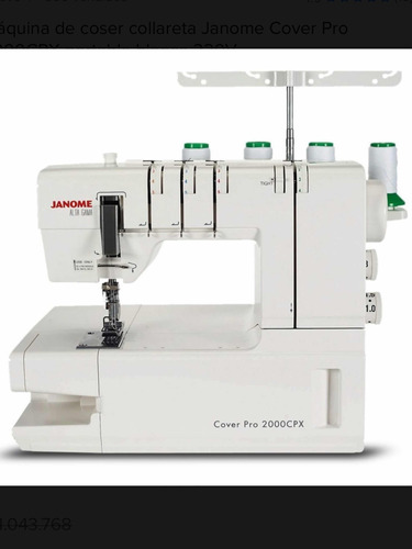 Máquina De Coser Collareta Janome Cover Pro 2000 Cpx Blanca.