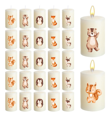 25 Velas Para Baby Shower, Recuerdos De Animales De Safari E