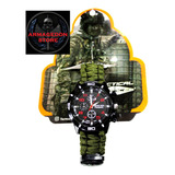 Reloj Tactico Paracord Brujula Silvato Pedernal Militar Grn