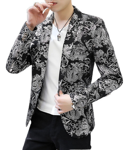 Blazer Trajes Bolsas Slim Fit Estilo Coreano Para Caballeros