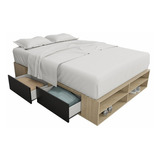 Cama Box Cajonera Con Zapatero P/ 140 X 190  